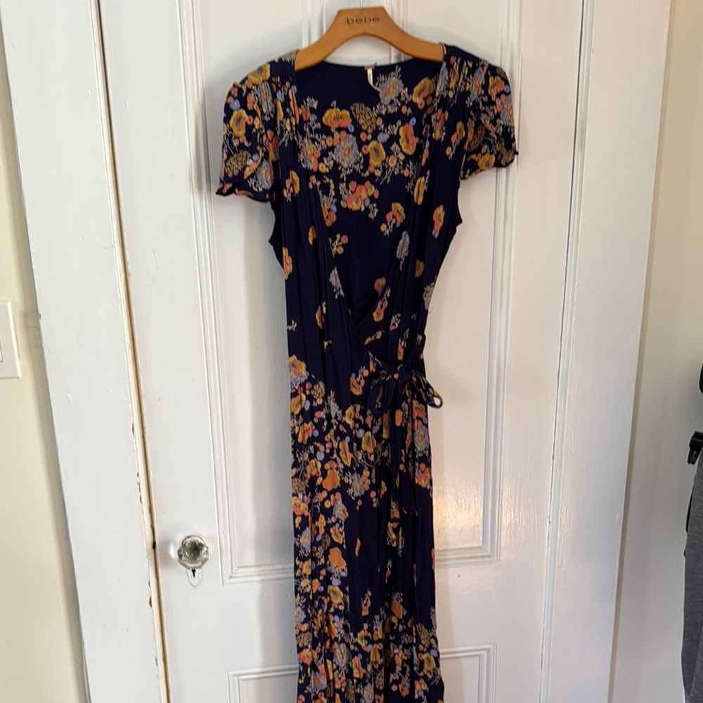 Floral Navy Wrap Dress